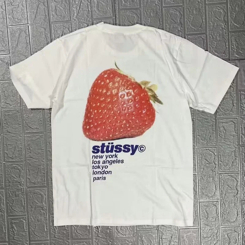 Strawberry Print Oversized Tee